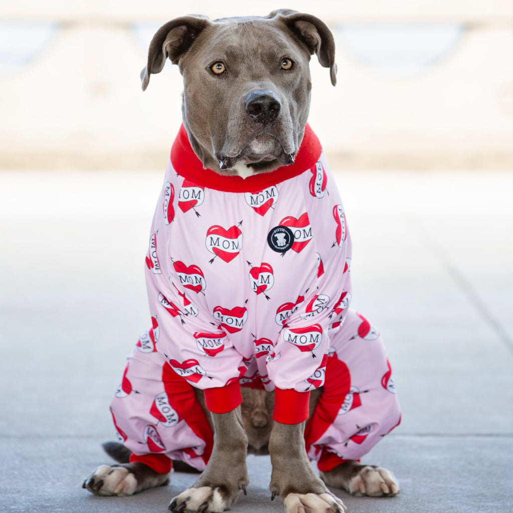 Pink MOM Heart Tattoo Pit bull Pajamas – Pittie Clothing Co.