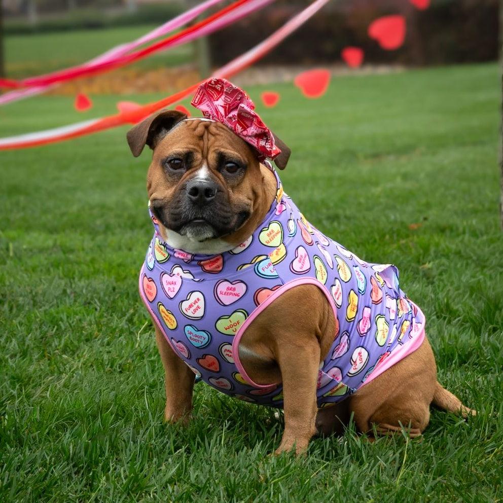 Conversation Hearts Muscle Tee - Purple