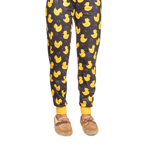 Black 'So Ducking Cute' Pajama Pants