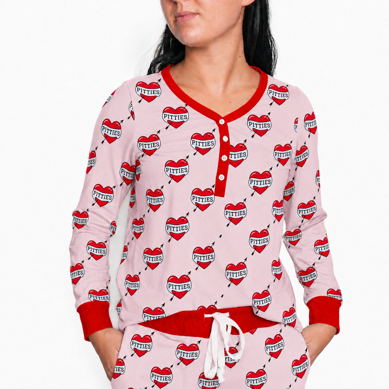 Pink Pittie Hearts Shirt- Women's