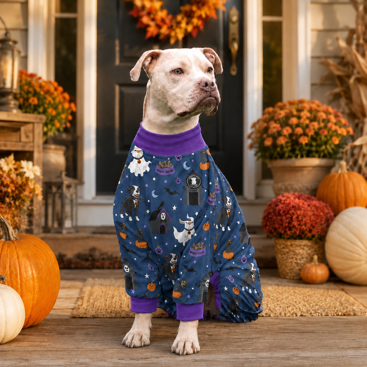 *PRE-ORDER* Nightmare Before Pitmas - Blue Pitbull Pajamas