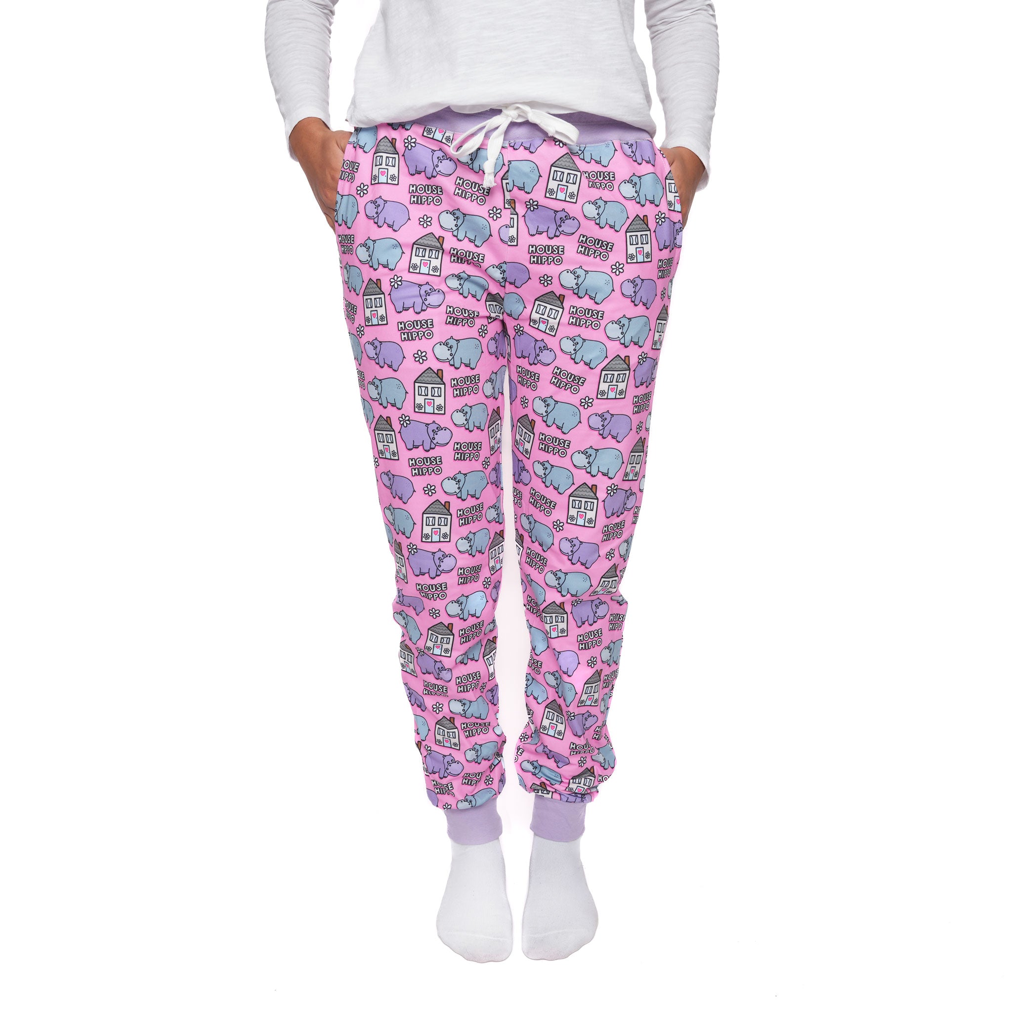 Pink 'Pitty-potamus' Pajama Pants
