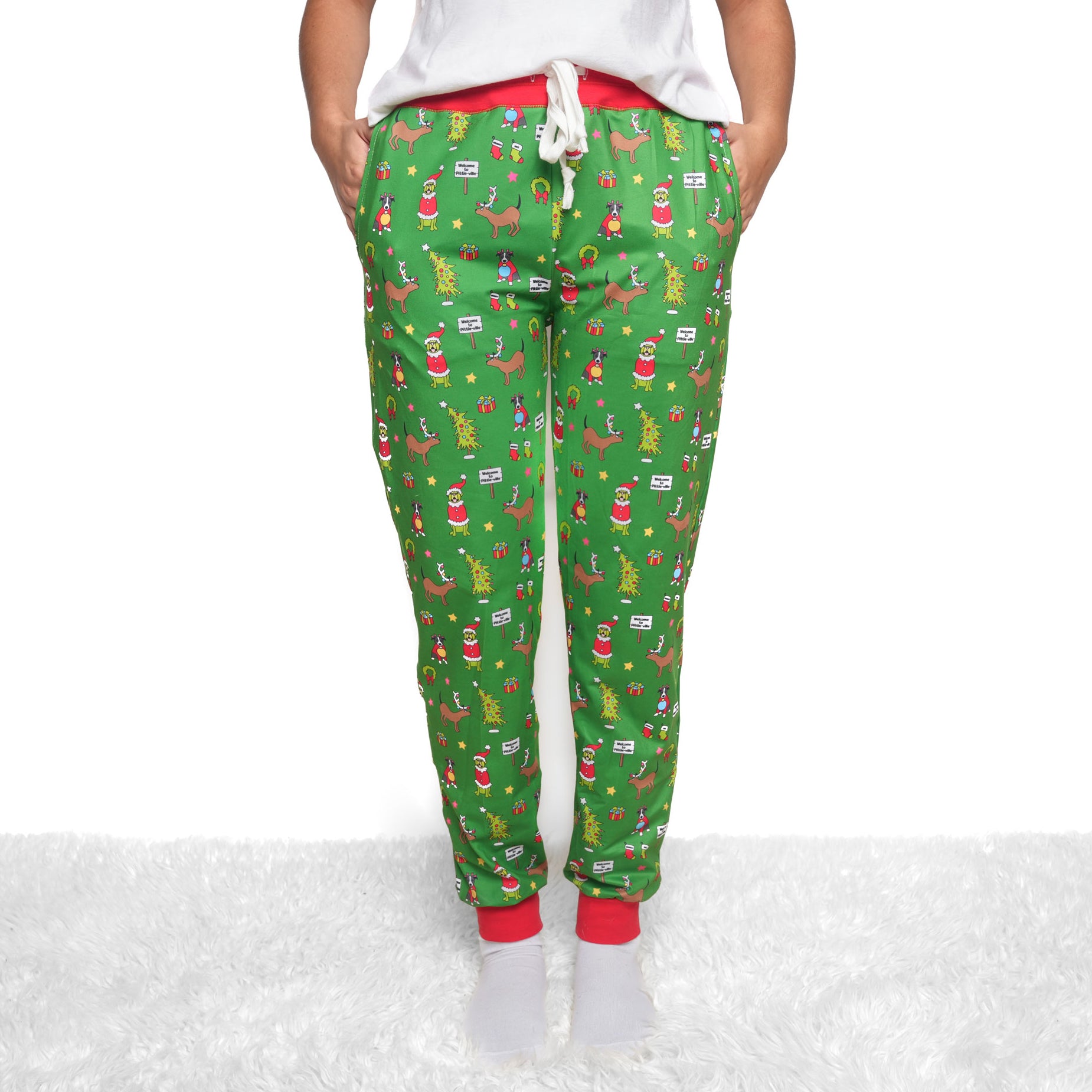 How the Pittie Stole Christmas- Green Human Pants