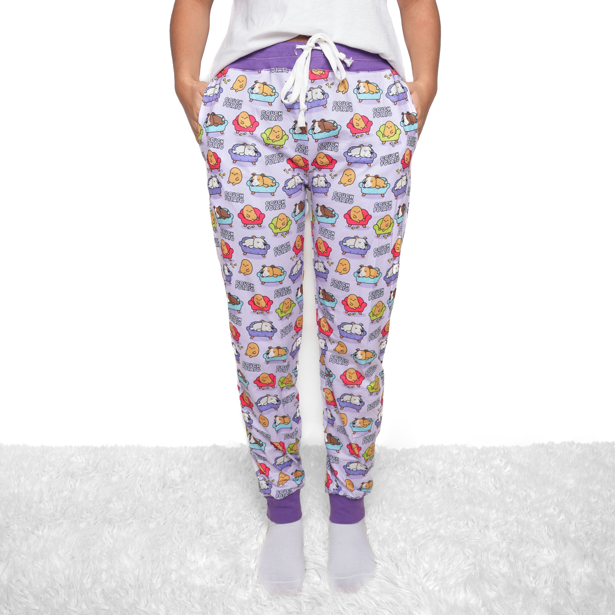 Couch Potato Human Pants- Purple