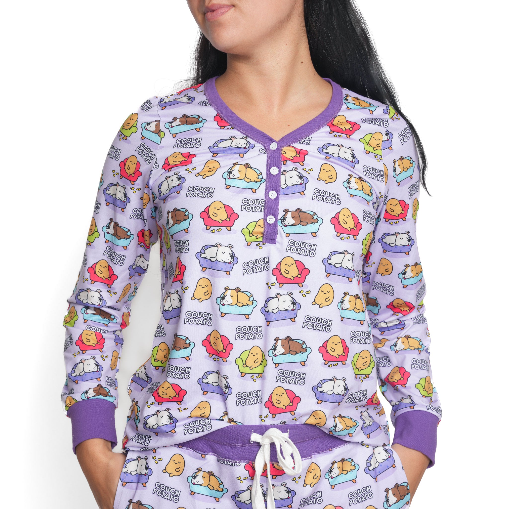 Couch Potato Women's Top- Purple