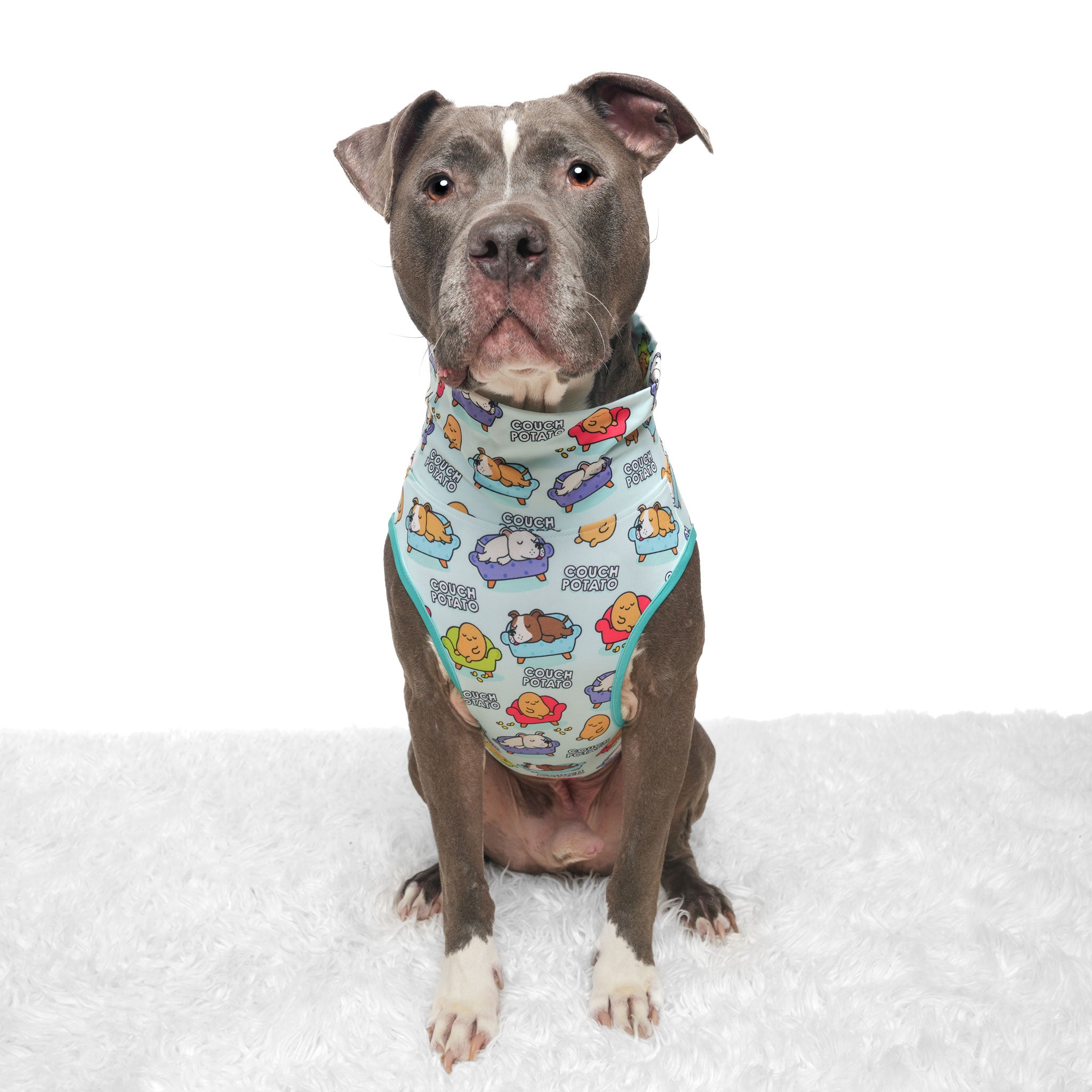 Couch Potato Muscle Tee- Blue