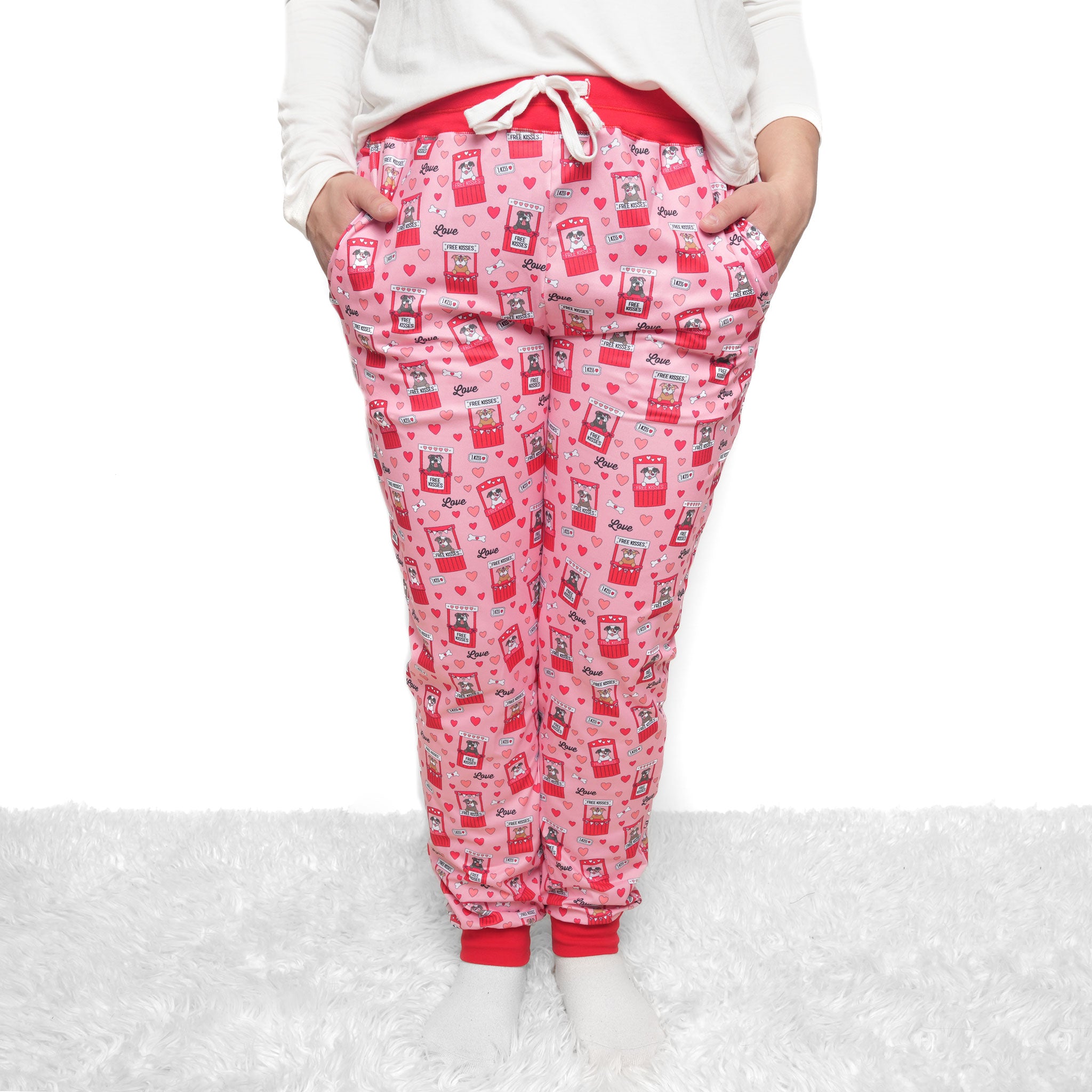 Pittie Kissing Booth Human Pants - Pink