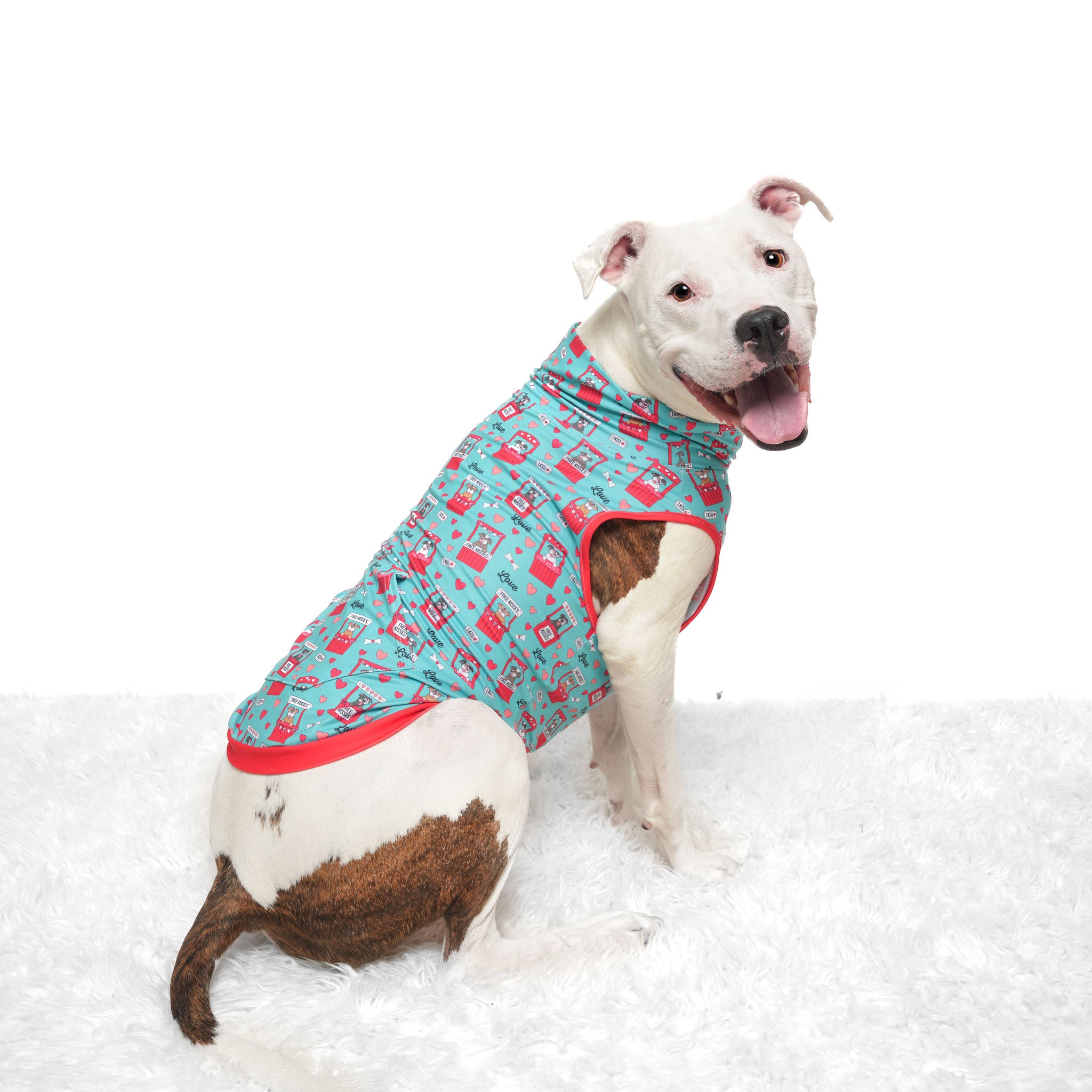 Pittie Kissing Booth Muscle Tee - Teal