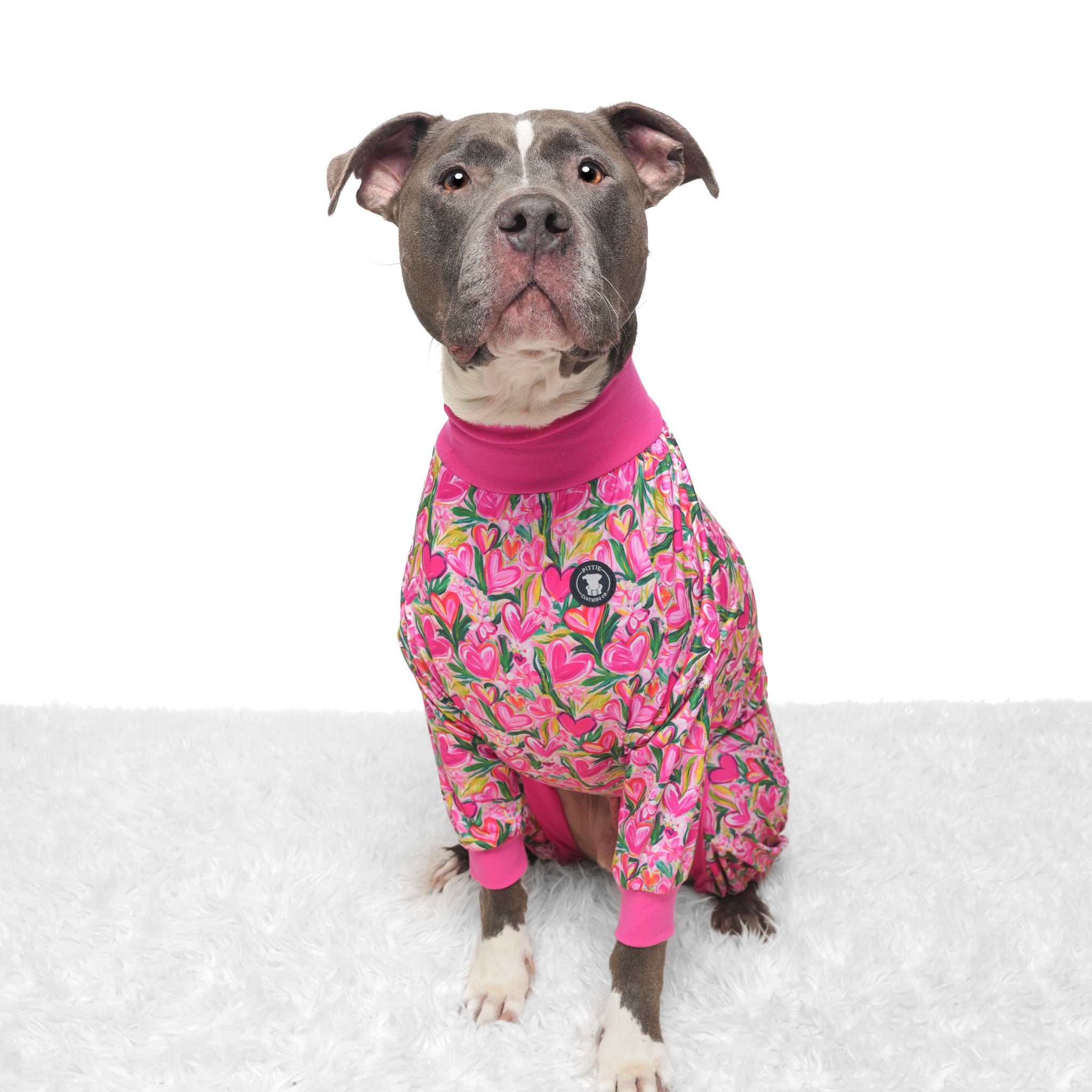 Heart Flowers Pitbull Pajamas