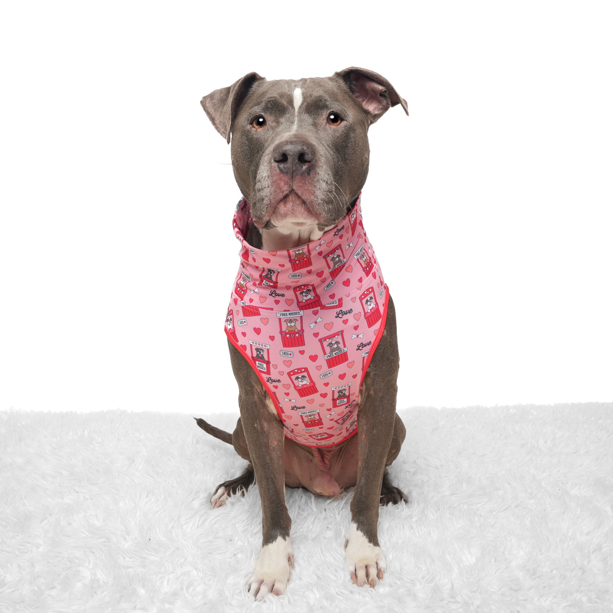 Pittie Kissing Booth Muscle Tee - Pink