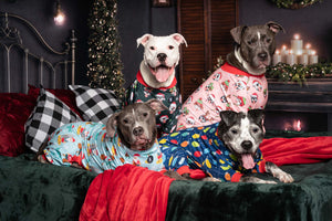 Pink 'Howly Jowly Christmas' Pit bull Pajamas