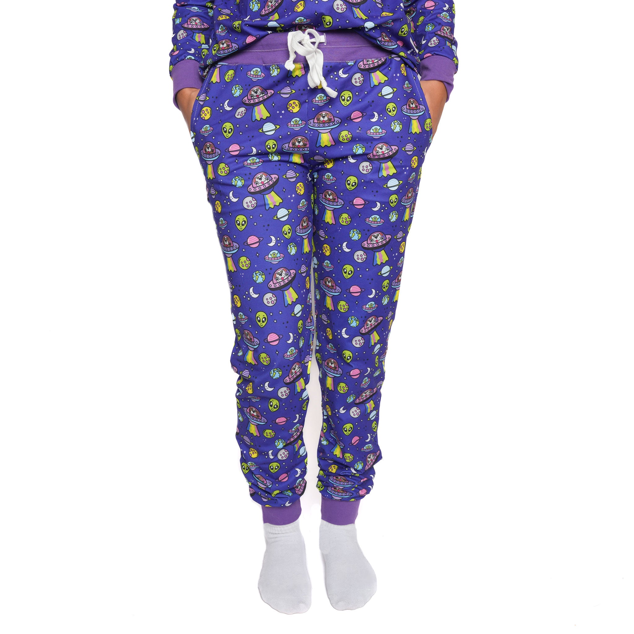 Extra Furrestrial Pajama Pants- Purple