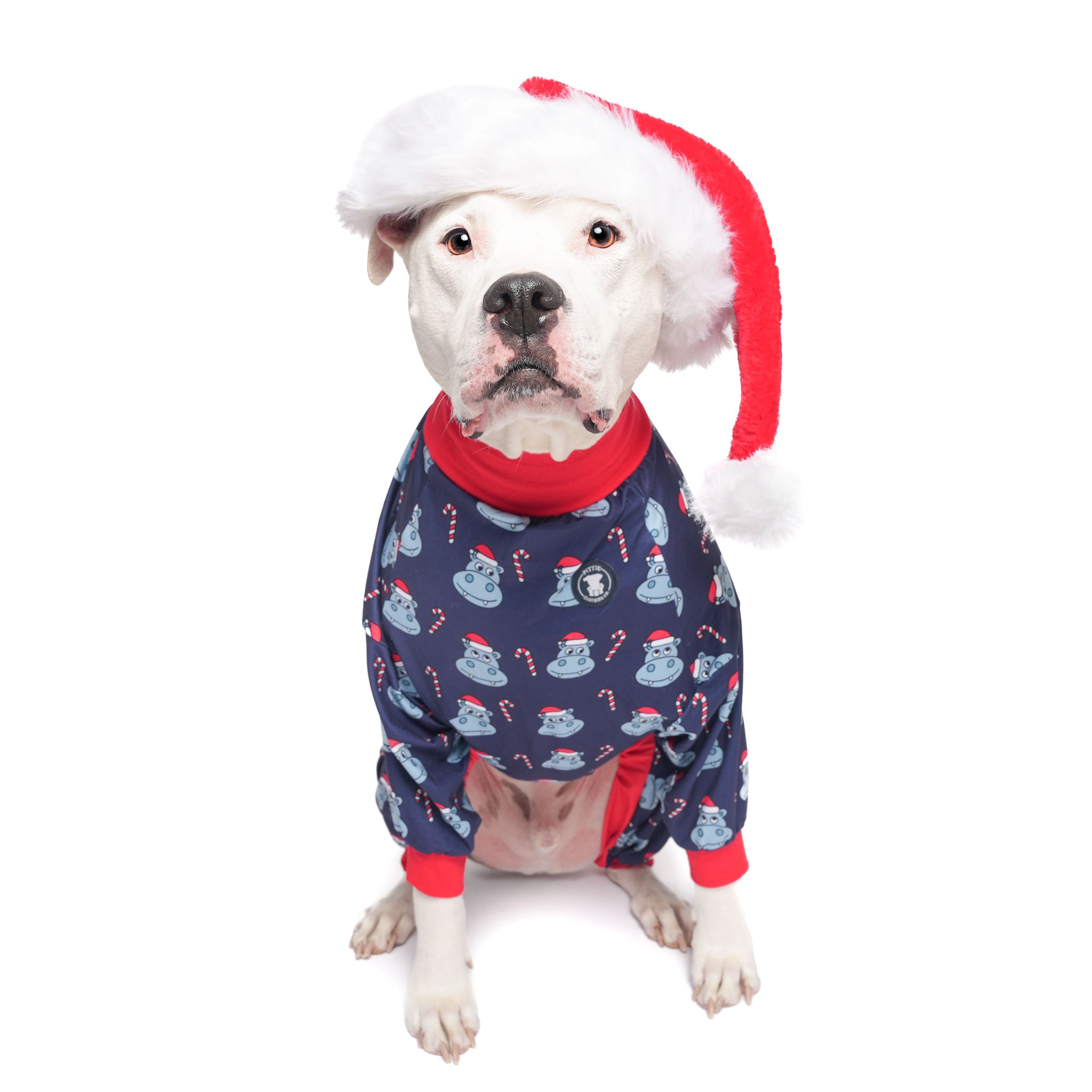 Holly Jolly Hippos Pit bull Pajamas