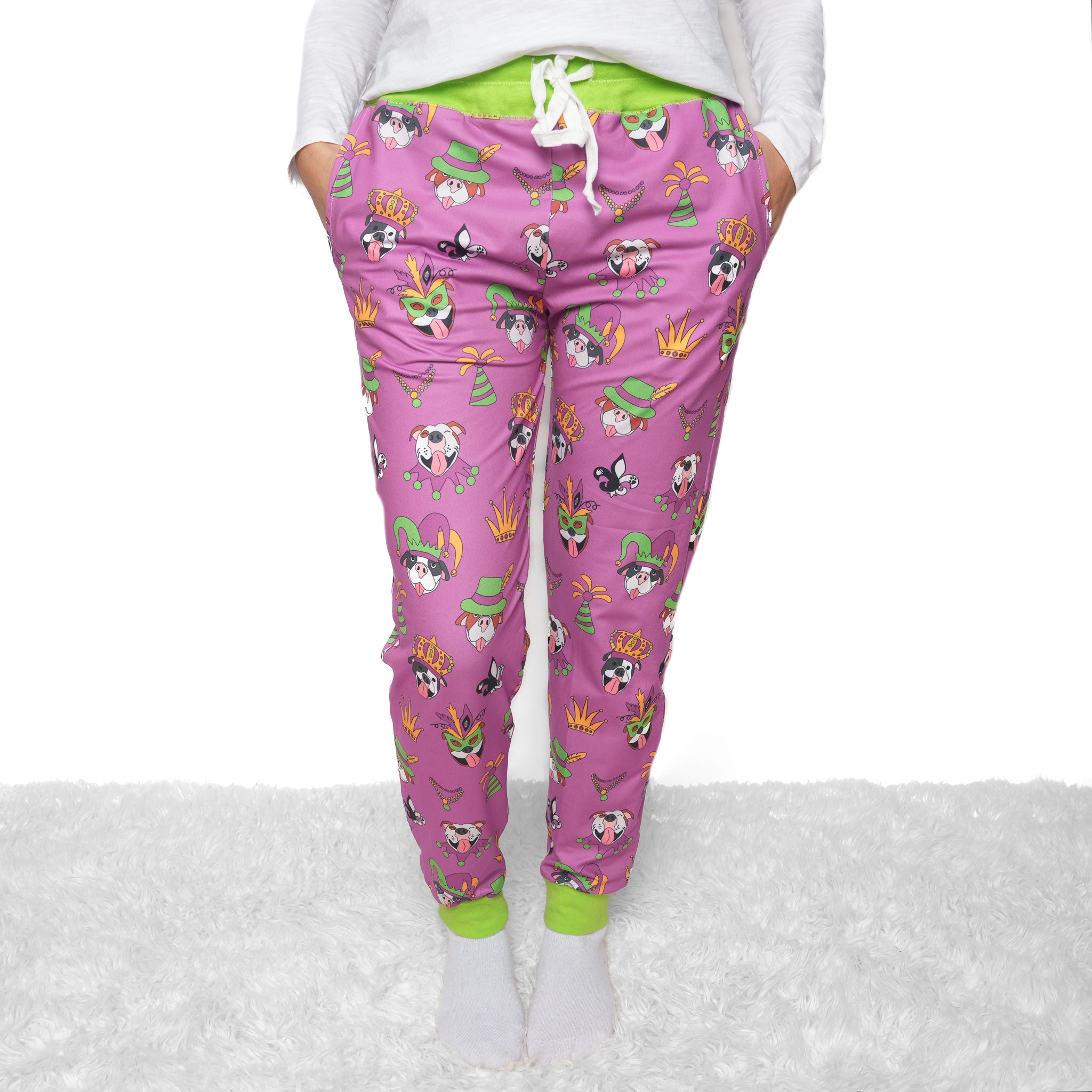 Paw-di Gras Pajama Pants - Purple