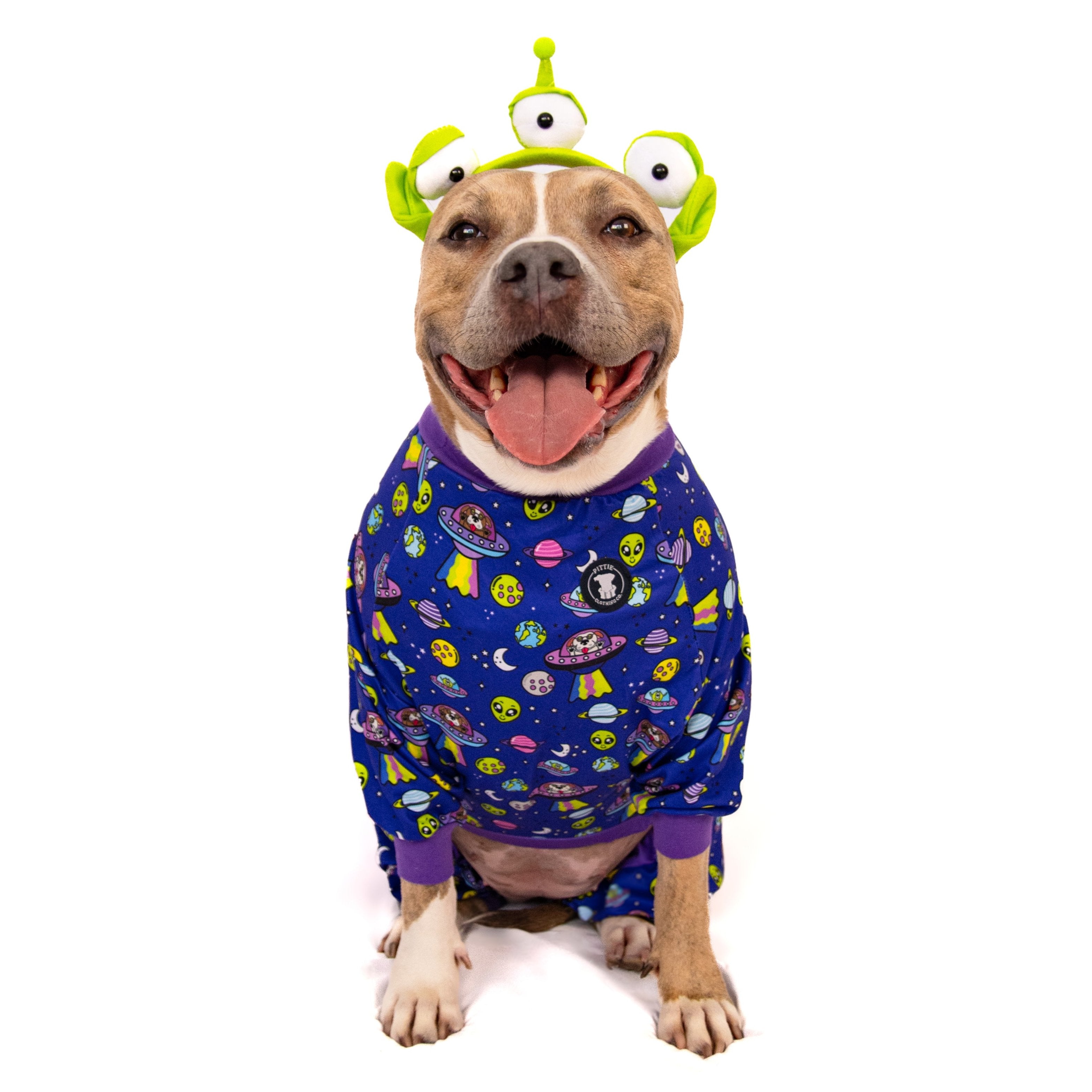 Extra Furrestrial Pit bull Pajamas- Purple