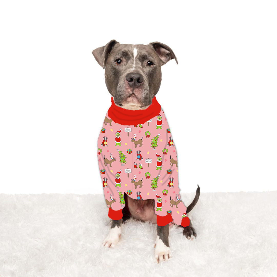 How the Pittie Stole Christmas- Pink Pitbull Pajamas
