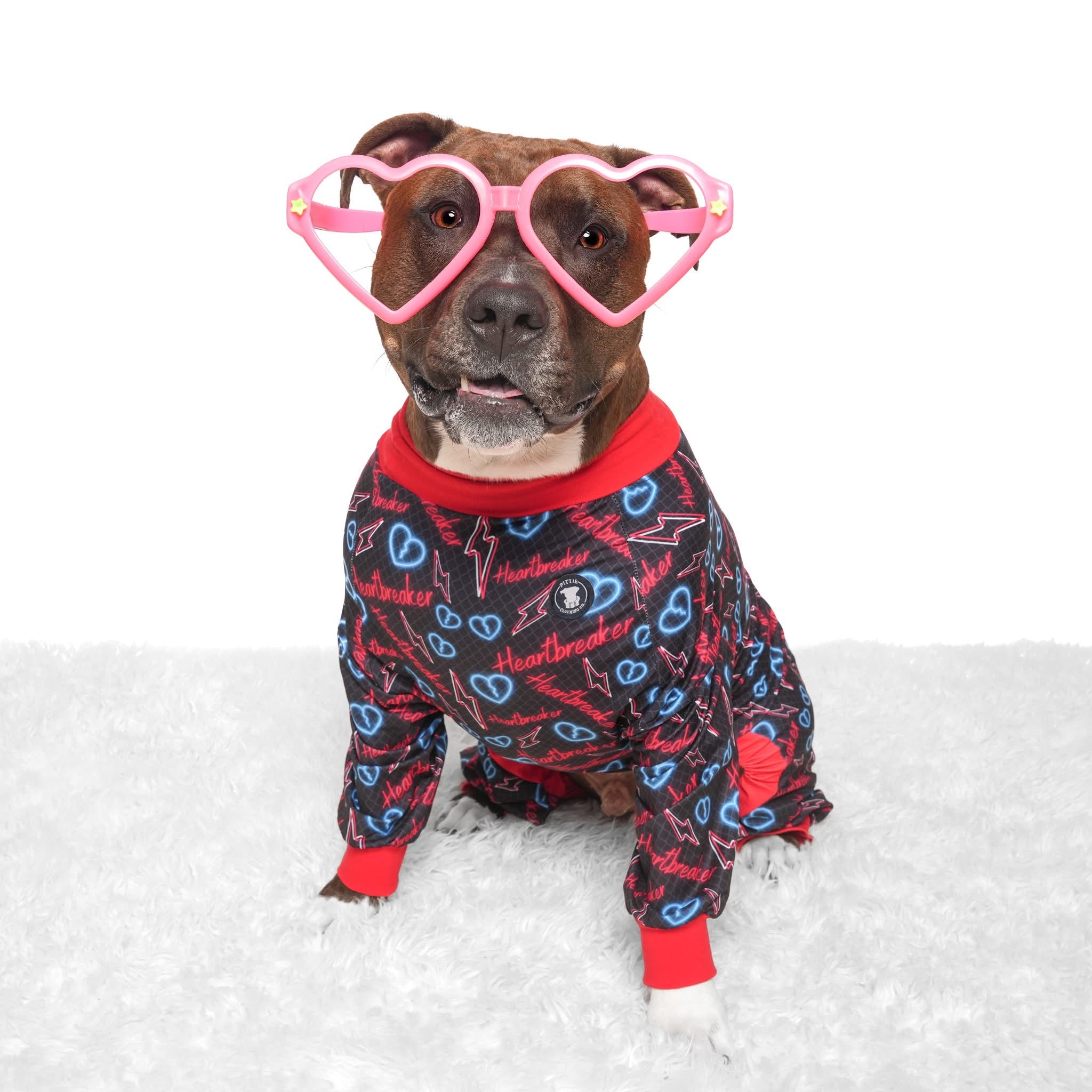 Heartbreaker Pitbull Pajamas- Red and Blue