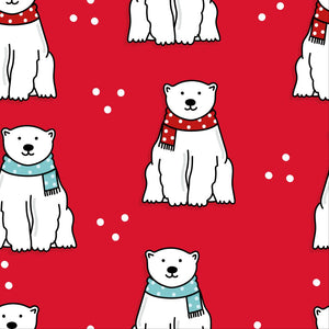 Red 'Polar Bear Hugs' Pit bull Pajamas