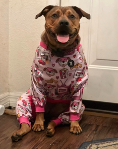 Pink 'Pitflix & Chill' Pit bull Pajamas
