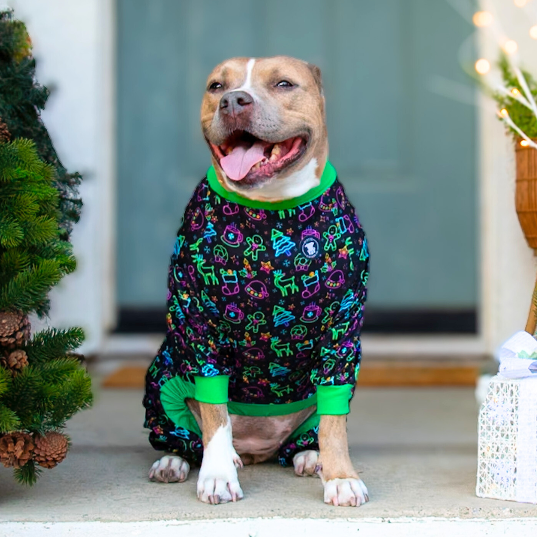 Neon Noel Pitbull Pajamas