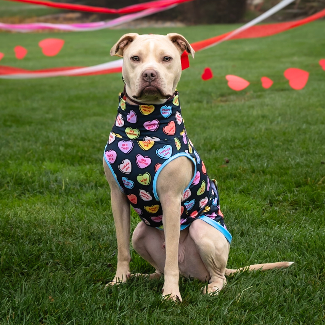 Conversation Hearts Muscle Tee - Charcoal