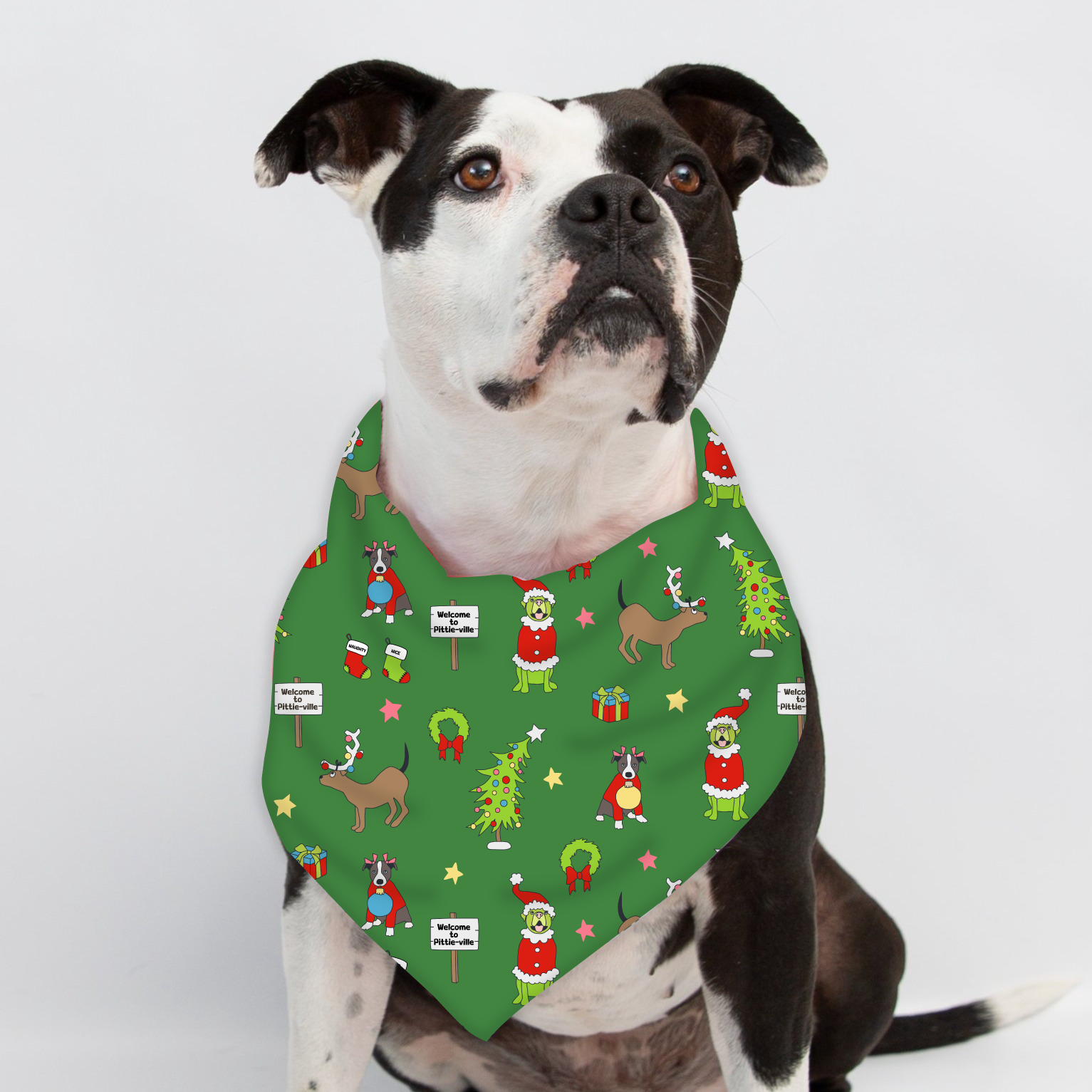 How the Pittie Stole Christmas- Green Bandana