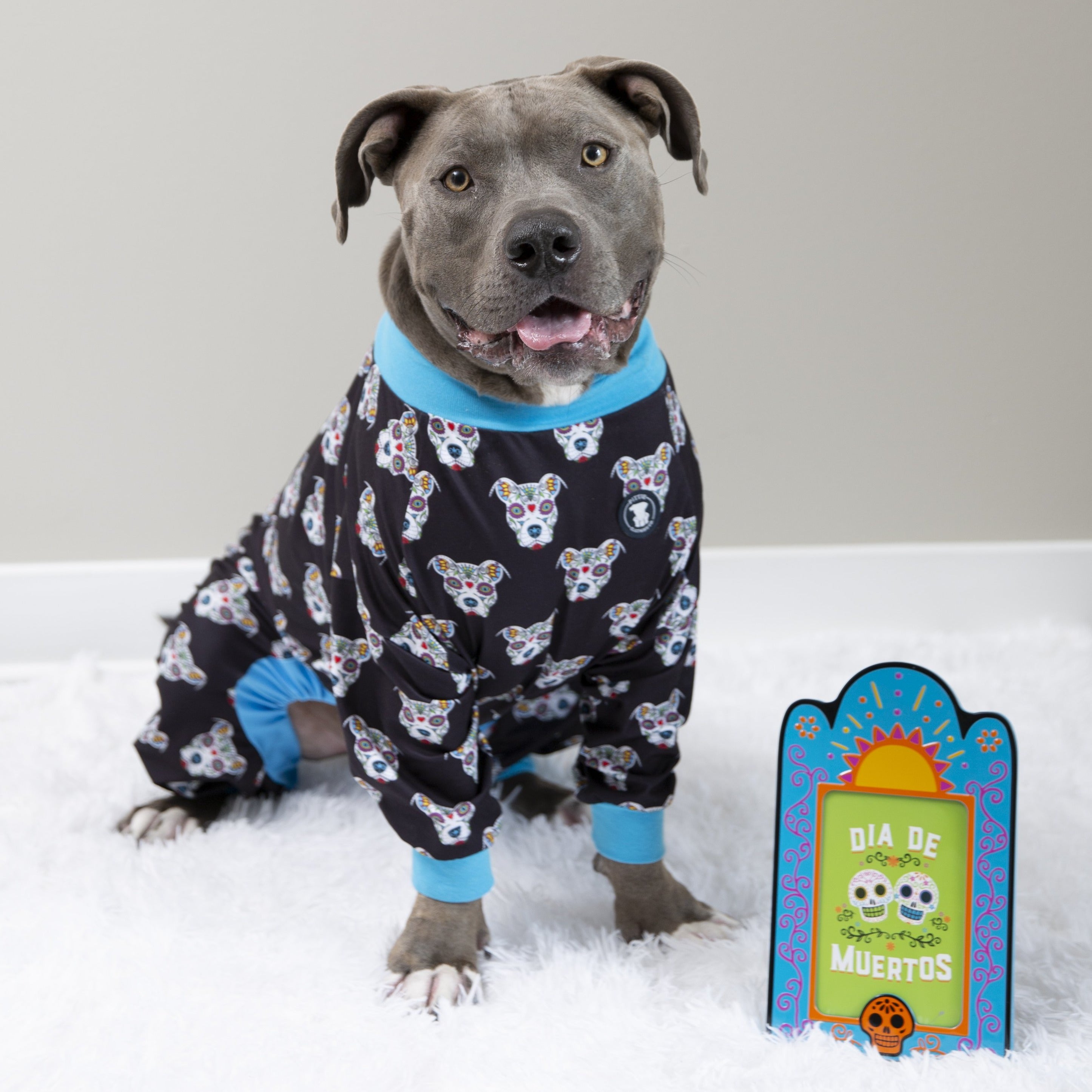 Black ‘Sugar Skull' Pit bull Pajamas