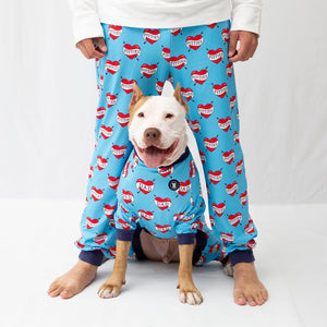 Pink Mom Heart Tattoo Pit Bull Pajamas, XXL