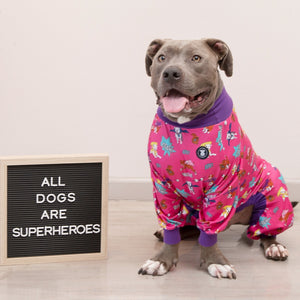 Pink 'SUPER PIBBLES' Pit bull Pajamas