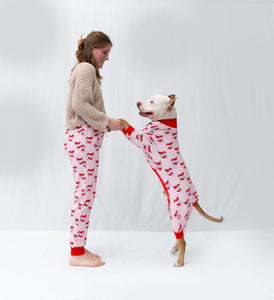 Pink Pittie Hearts Unisex Pajama Pants