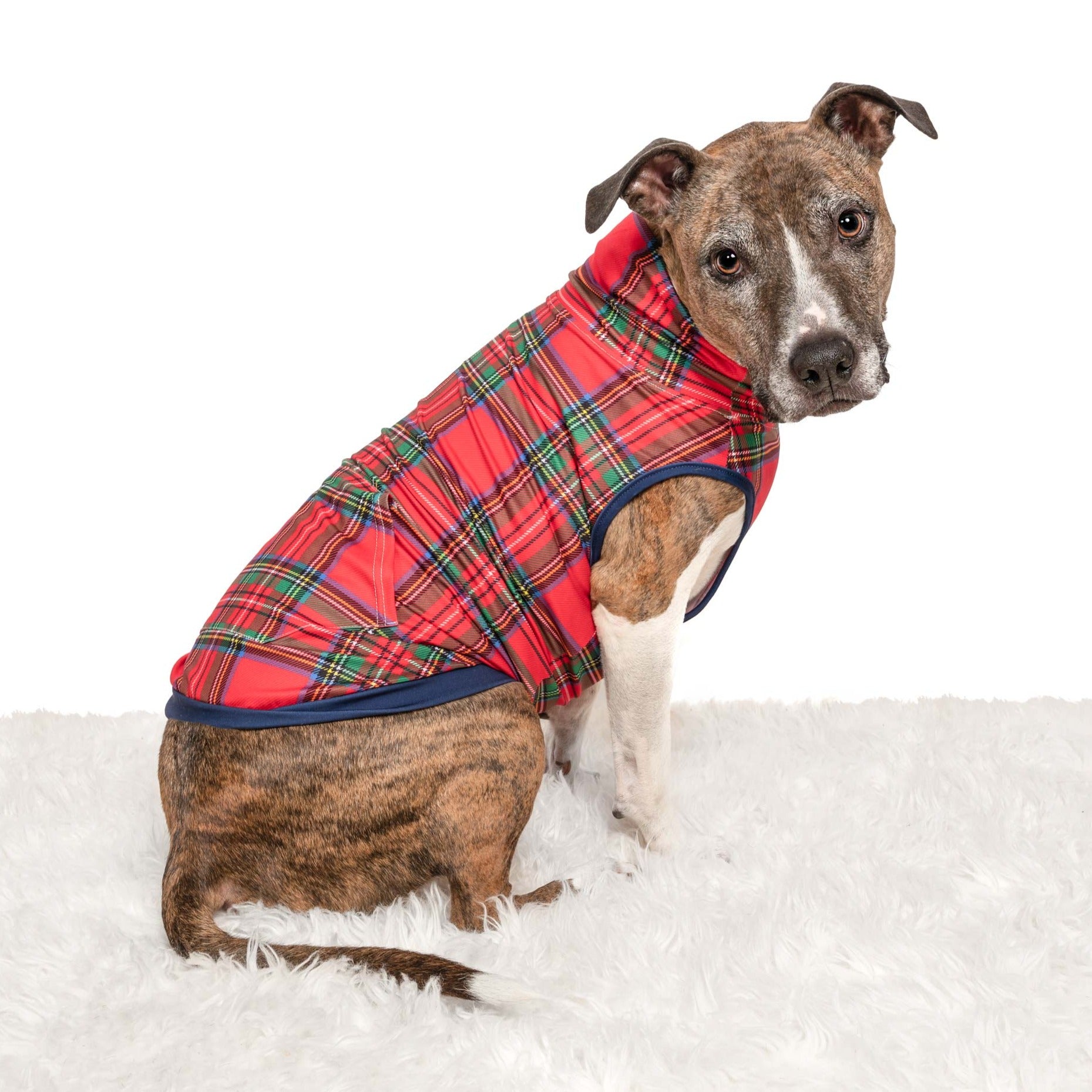 Red Tartan Plaid Muscle Tee