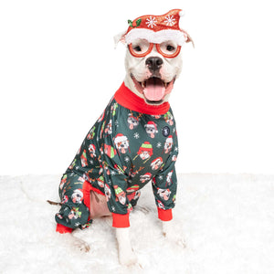 Green 'Howly Jowly Christmas' Pit bull Pajamas