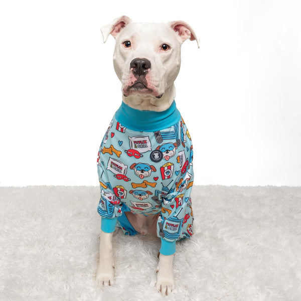 Blue 'Pitflix Chill' Pit bull Pajamas – Pittie Clothing