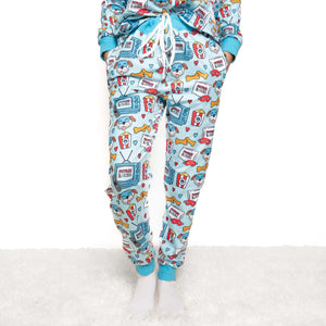 Blue 'Pitflix & Chill' Pajama Pants