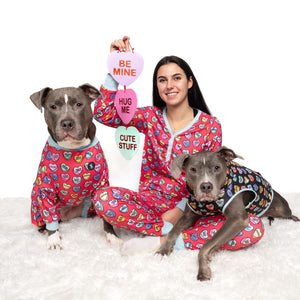 I'll Always Chews You' Pit bull Pajamas- Deep Pink/Red – Pittie
