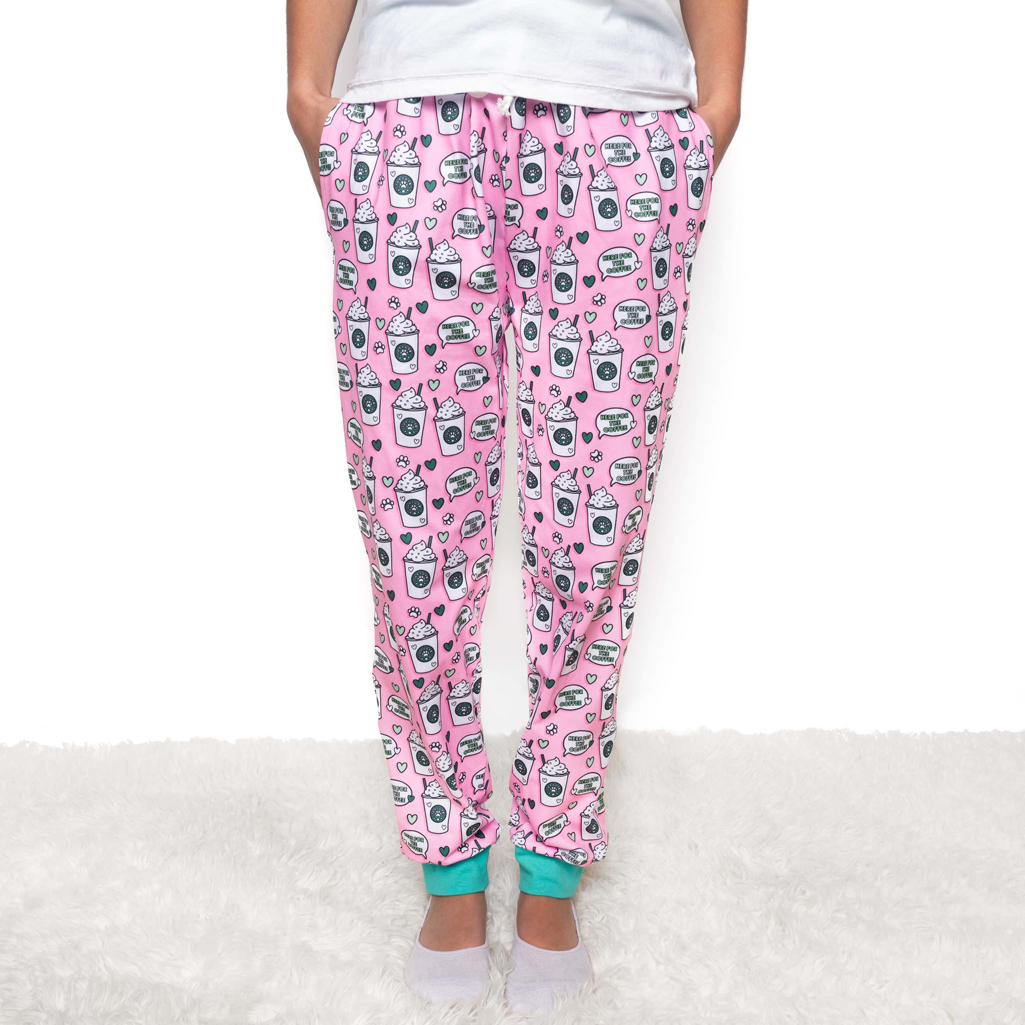 'Brews before Chews' Pajama Pants- Pink