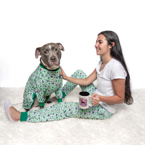 'Brews before Chews' Pit bull Pajamas- Green