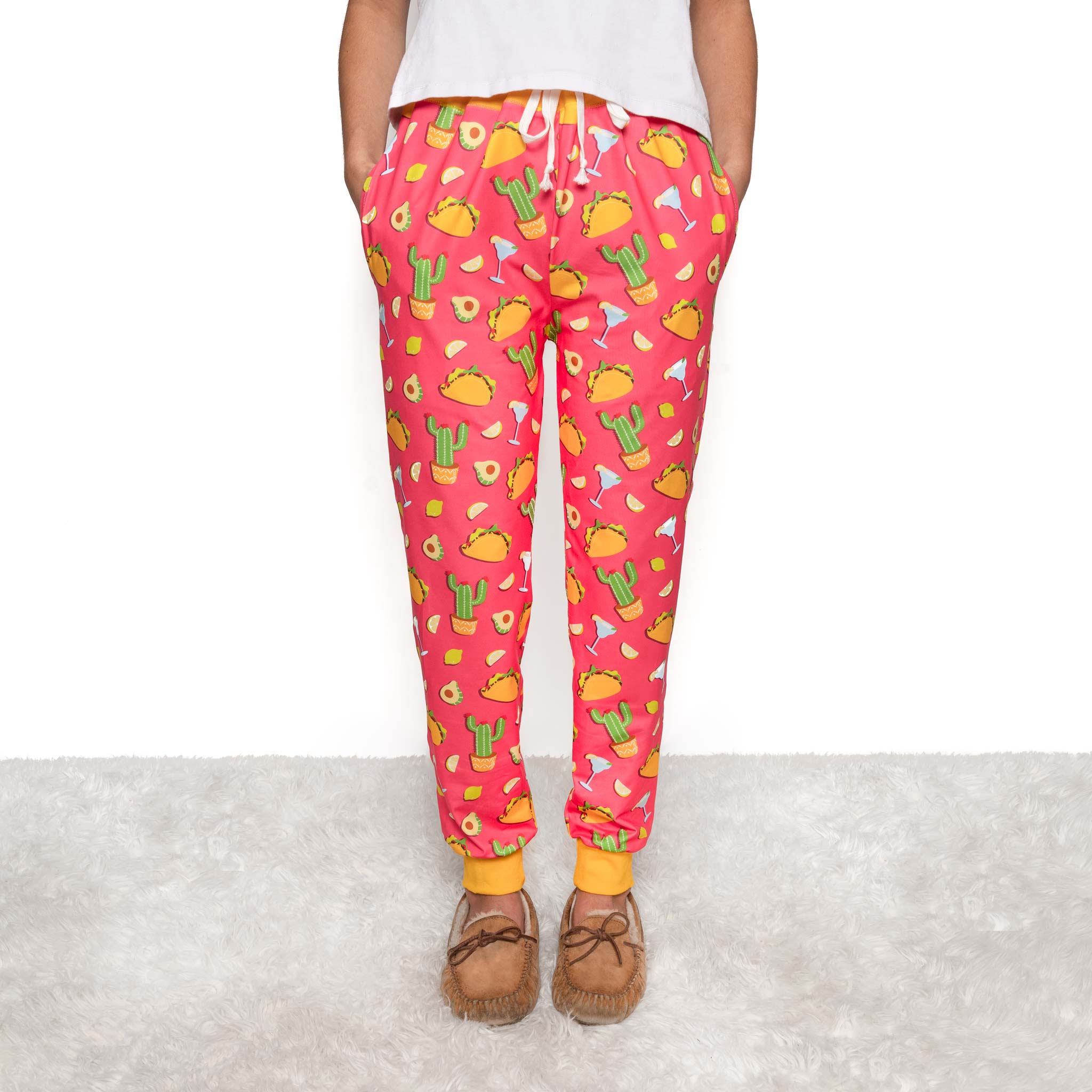 'Party like a Guac Star' Unisex Pajama Pants- Pink