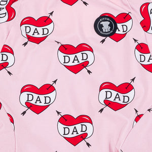 Pink "DAD" Heart Tattoo Pit bull Pajamas