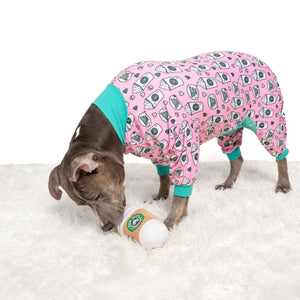'Brews before Chews' Pit bull Pajamas- Pink