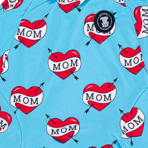 Blue "MOM" Heart Tattoo Pit bull Pajamas